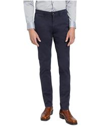 Baldessarini - Broeken ,Blauw ,Katoen Cotton And Lyocell Chino Broek - Lyst