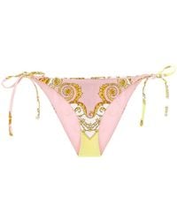 Versace - Badmode ,Veelkleurig ,Spring Barocco Bikini Broekje - Lyst