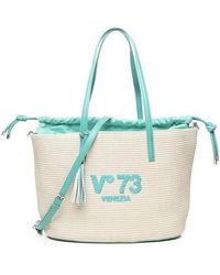 V73 - Stroh Effekt Tragetasche Mit Logo - Lyst