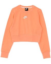 Nike - Fitness ,Oranje ,Katoen Cropped Crewneck Sweatshirt Sportswear Air Crew - Lyst