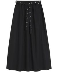 HUGO - Rokken ,Zwart ,Katoen C Vidol Maxi Poplin Rok - Lyst