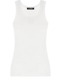Raf Simons - Tops ,Wit ,Katoen Mouwloze Tanktop - Lyst