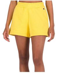 Champion - Korte Broeken ,Geel ,Katoen Comfortabele Katoenen Shorts - Lyst