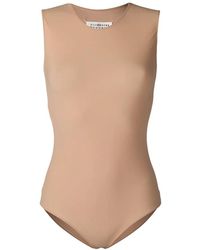 Maison Margiela - Tops ,Bruin ,Technische Body Skin Mouwloze Top - Lyst