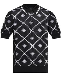 Dolce & Gabbana - Wollen Poloshirt Met Logo - Lyst