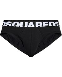 DSquared² - Ondergoed ,Zwart ,Katoen Katoenen Slips Met Logo - Lyst