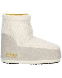 Moon Boot - Schoenen ,Wit ,Wol Icon Low No-Lace Knit Boots - Lyst