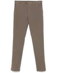 Canali - Broeken ,Bruin ,Katoen Taupe Bruine Slim Fit Twill Broek - Lyst