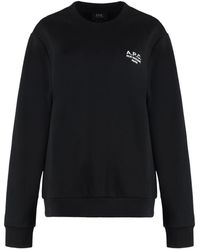 A.P.C. - Hoodies & Sweatvesten ,Zwart ,Katoen Rue Madame Crew-Neck Sweatshirt - Lyst