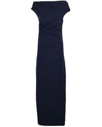 P.A.R.O.S.H. - P.A.R.O..H. ,Kleedjes ,Blauw ,Polyester Off-Shoulder Maxi Jurk - Lyst