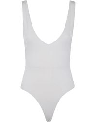 Entire studios - Tops ,Grijs ,Katoen V-Hals Bodysuit - Lyst