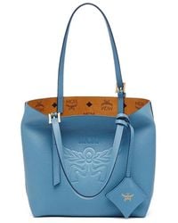 MCM - Himmel Shopper Aus Leder Mit Logoprägung - Lyst