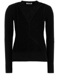 Jil Sander - Truien & Vesten ,Zwart ,Wol Zwarte Wollen Blend Trui - Lyst
