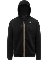 K-Way - Hoodies & Sweatvesten ,Zwart ,Katoen Usy Zip-Through - Lyst