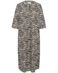 Cream - Kleedjes ,Zwart ,Linnen Zwarte Linnen Kaftan Jurk - Lyst