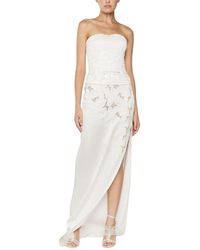 Genny - Orchideen-Besticktes Weißes Trägerloses Top - Lyst