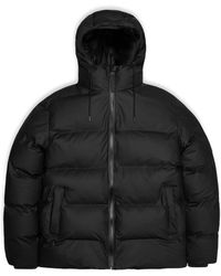 Rains - Jassen ,Zwart ,Leer Waterdichte Zwarte Puffer Jas - Lyst