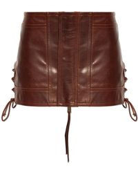 DSquared² - Rokken ,Bruin ,Leer Korte Leren Rok - Lyst