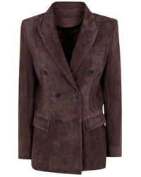 Seventy - Jassen ,Bruin ,Leer Blazer - Lyst