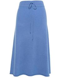 Hèst - Rokken ,Blauw ,Wol Blauwe Gebreide Rok Van Zware Kwaliteit - Lyst