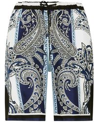 Philipp Plein - Korte Broeken ,Blauw ,Silk Shorts Paisley Foulard - Lyst
