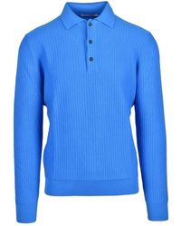 Kangra - Truien & Vesten ,Blauw ,Wol Polo Van Gebreide Stof - Lyst