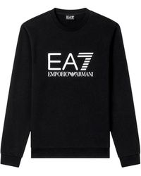 EA7 - Hoodies & Sweatvesten ,Zwart ,Katoen Core Identity Sweatshirt - Lyst