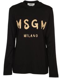 MSGM - Schwarze t-shirts und polos - Lyst