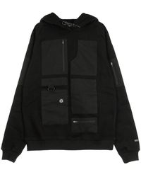 DOLLY NOIRE - Hoodies & Sweatvesten ,Zwart ,Zwarte Hoodie Met Zakken Voor Mannen - Lyst