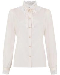 Alessandra Rich - Overhemden ,Wit ,Katoen Poplin Blouse - Lyst