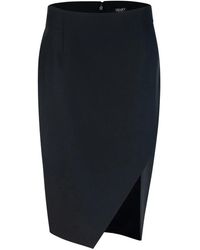Liu Jo - Rokken ,Zwart ,Leer Zijsplit Tailored Midi Rok - Lyst