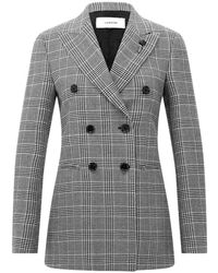 Lardini - Jassen ,Zwart ,Wol Geruite Wollen Blazer Dubbel-Breasted - Lyst