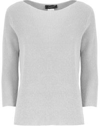 Fabiana Filippi - Jersey de algodón gris con detalles lurex - Lyst