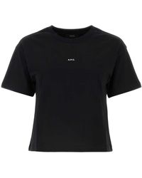 A.P.C. - Klassisches schwarzes baumwoll-t-shirt,boxy micro logo t-shirt - Lyst