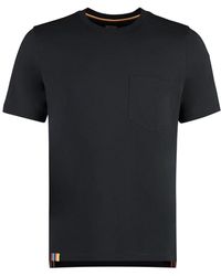 Paul Smith - Tops ,Zwart ,Katoen Geribbelde T-Shirt Van Katoen Met Ronde Hals - Lyst
