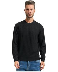 ARMANI EXCHANGE - Truien & Vesten ,Zwart ,Wol Golfpatroon Crew Neck Sweater - Lyst