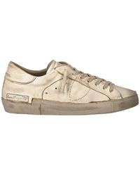 Philippe Model - Weiße ledersneakers vintage-stil - Lyst
