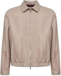 Brunello Cucinelli - Jassen ,Suède Country Suède Bovenkleding Jas - Lyst