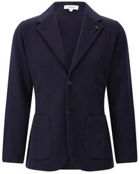 Lardini - Jassen ,Blauw ,Wol Elegante Wollen Gebreide Blazer - Lyst