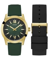 Guess - Armbanduhr box set crescent grün, gold gw0630g2 - Lyst