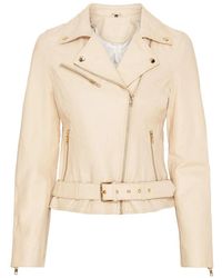 Notyz - Biker Jacket Skind Ivory Light, Mujer, Talla - Lyst