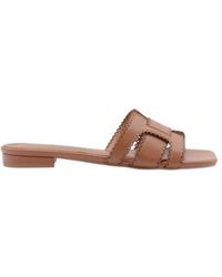 Bibi Lou - Platte Leren Sandaal - Lyst