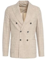 Circolo 1901 - Beiger Glencheck Doppelreiher-Blazer - Lyst