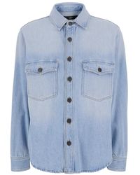 Grifoni - Overhemden ,Blauw ,Denim Denim Shirt - Lyst