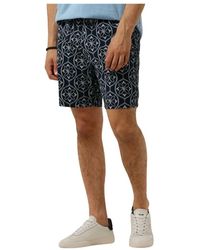 Pure Path - Korte Broeken ,Veelkleurig ,Linnen Shorts Met All-Over-Print En Koorden - Lyst