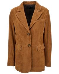 Arma - Jassen ,Bruin ,Suede Blazer Minorca Stijlvolle Jas - Lyst