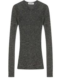 Miu Miu - Round-Neck Knitwear - Lyst