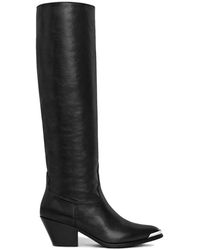 Celine - Westliche lederstiefel mit metallhardware - Lyst