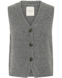 Part Two - Grijze Melange Gebreid Vest - Lyst