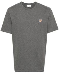 Maison Kitsuné - Fox head patch graues t-shirt - Lyst